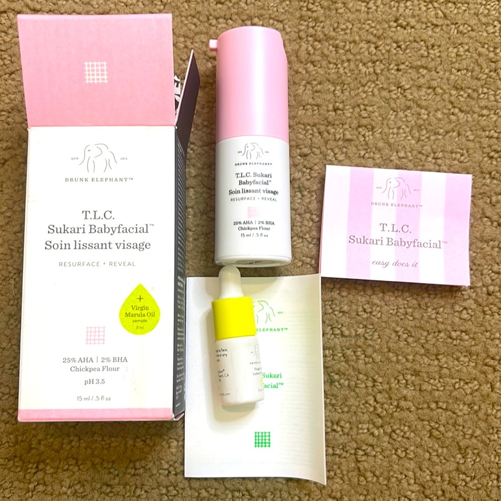 Drunk elephant kit TLC Sukari baby facial and Virginia marula facial oil